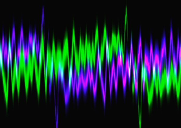 抽象的光波形和黑色背景图片下载