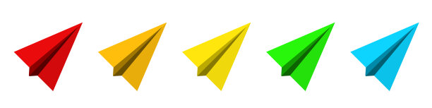 纸飞机图标彩色飞机图标集图片下载