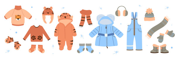 大套孩子暖暖的秋冬衣服图片下载