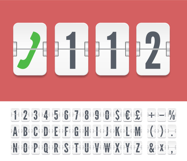 白色机场翻板机械加粗字母图片下载