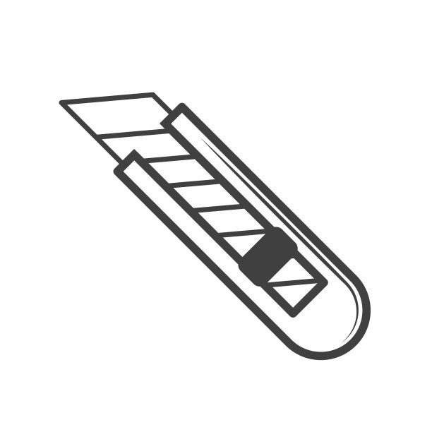 文具刀矢量线风格孤立在白色背景上图片下载