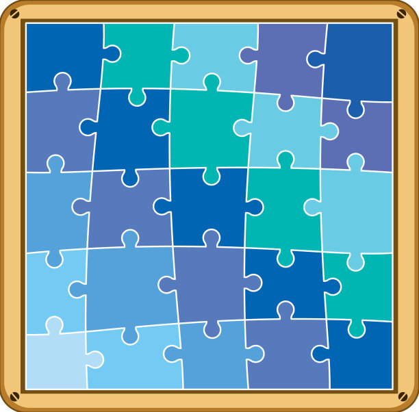 画框上的彩色拼图图片下载