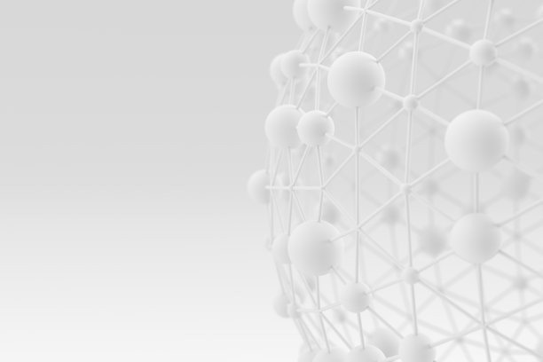 分子结构全局数字网状网络区块链白色背景图片下载