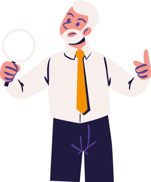 带放大镜的老人图片下载