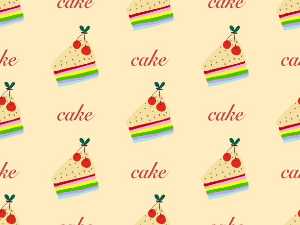 蛋糕卡通人物无缝图案图片下载