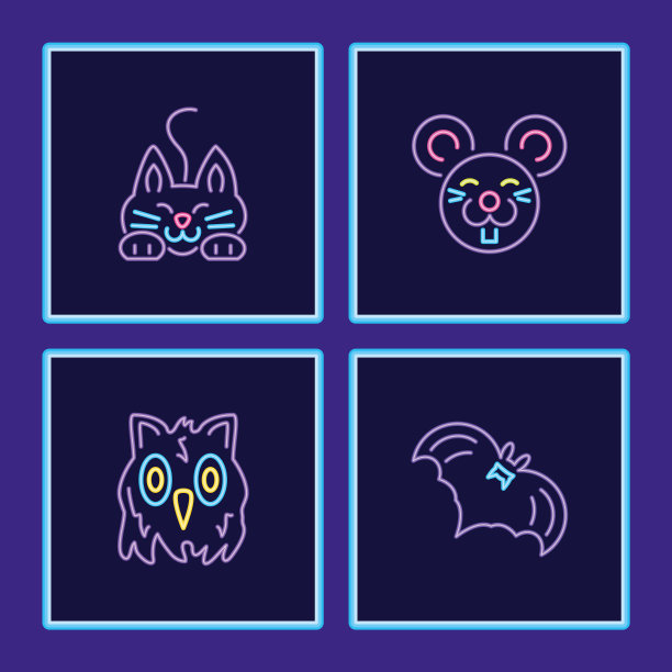 霓虹灯万圣节套装图片下载