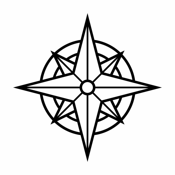 简单和干净的罗盘轮廓图标矢量插图图片下载