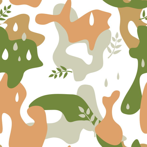 秋叶无缝花纹。落叶和浆果自然图标在白色背景。繁盛自然秋园树叶观赏性图片下载