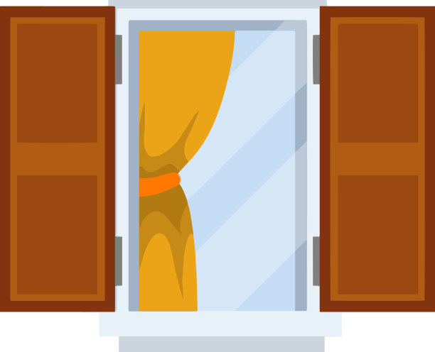 开着木窗扇的窗户图片下载