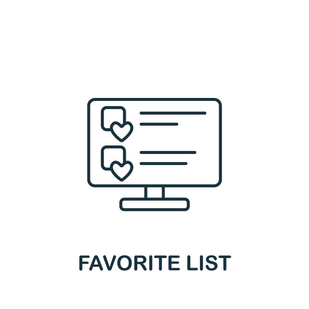 最喜欢的列表图标行简单行在线商店图片下载