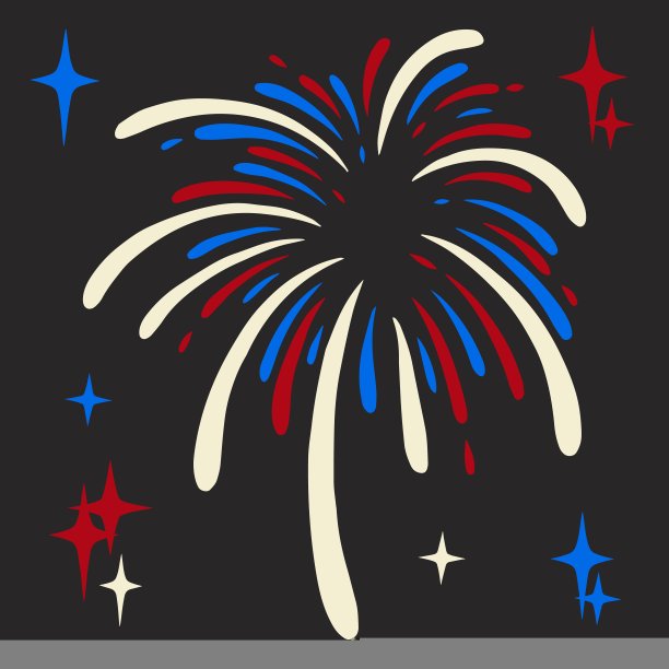 节日烟花缤纷标签复古图片下载