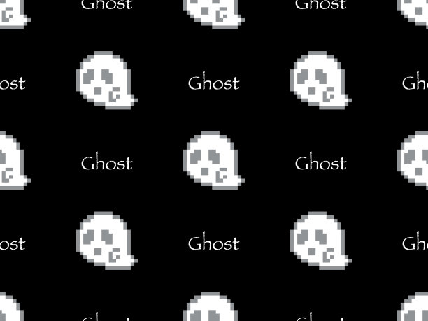 幽灵卡通人物无缝图案图片下载