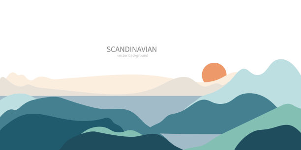 斯堪的纳维亚山景海报图片下载