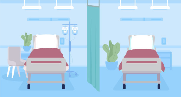 现代清洁急诊科平面色彩图片下载