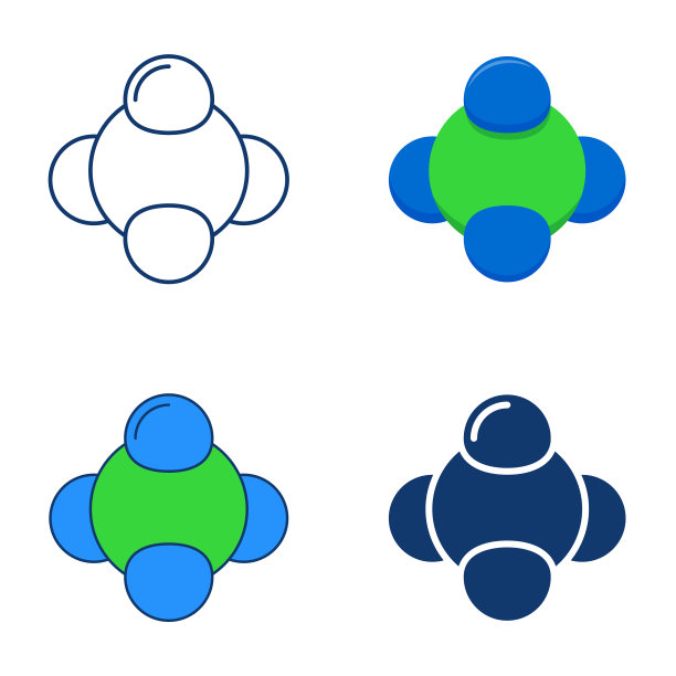 分子图标集的化学模型图片下载