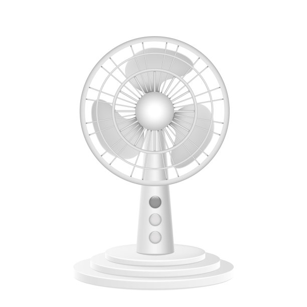 现代电风扇现实。室内气候控制装置，调节桌上的冷却空气图片下载