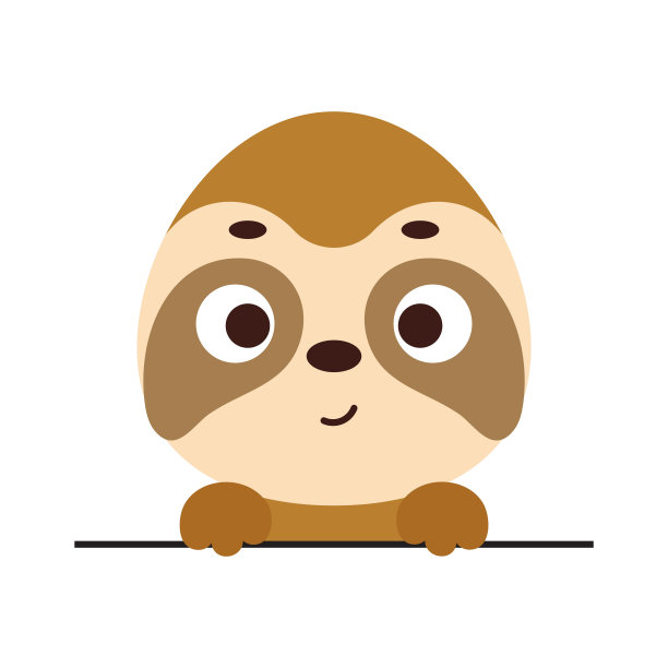 白色背景上可爱的小树懒头。卡通动物为儿童t恤，托儿所装饰，婴儿淋浴，贺卡，邀请，房子内部。向量股票插图图片下载