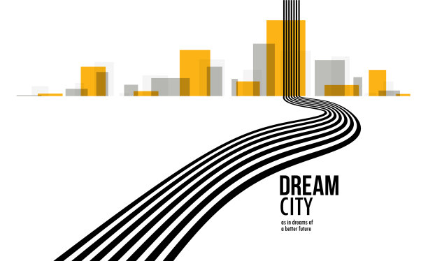 未来的城市在地平线上，高速公路很快图片下载