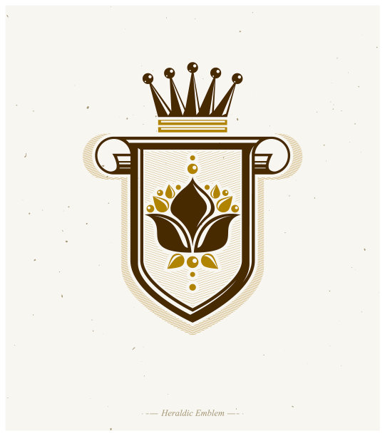 纹章的盾徽装饰徽章与百合图片下载