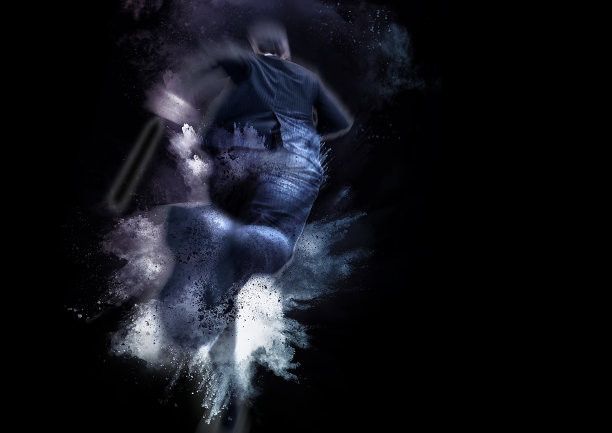 一个奔跑的商人的背影的3d插图图片下载