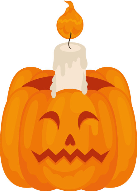 带蜡烛的万圣节南瓜图片下载