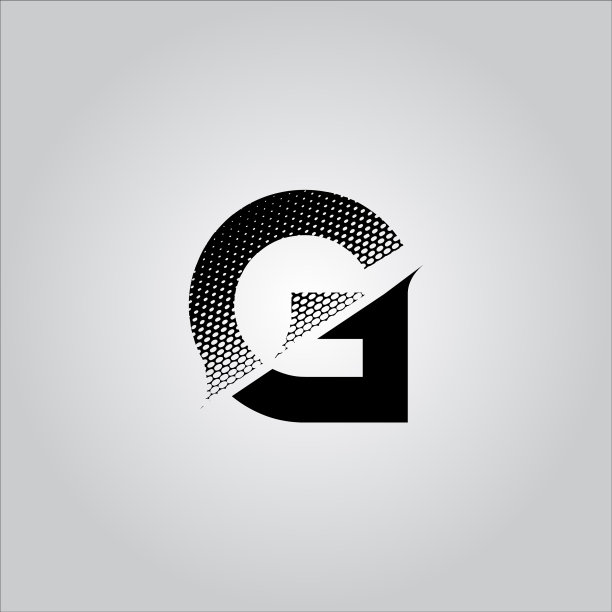 G字母标志与白色背景图片下载