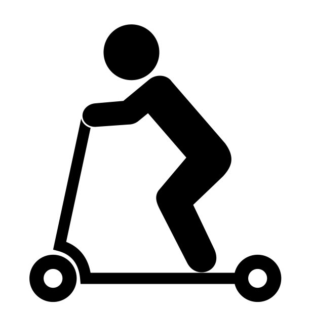 电动摩托车驾驶员黑色图标图片下载