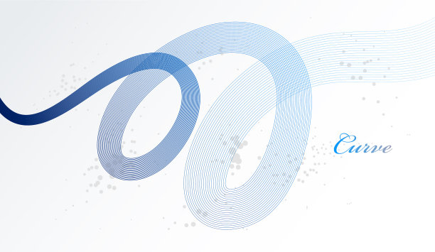 优雅的蓝色线条空间抽象图片下载