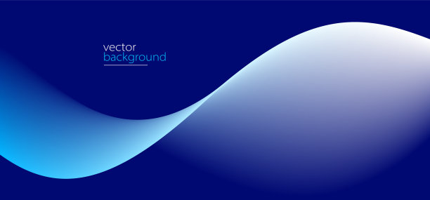流动的深蓝色曲线形状与柔和的渐变图片下载