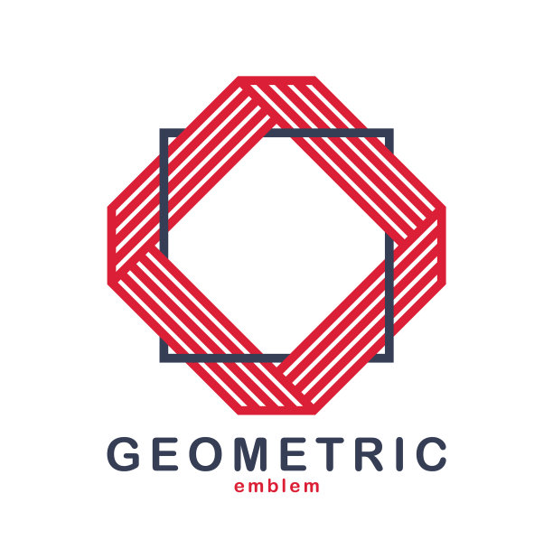 抽象几何标志孤立的白色线性图片下载