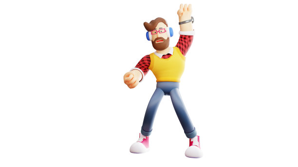 3d男性卡通表现出一种忧虑图片下载