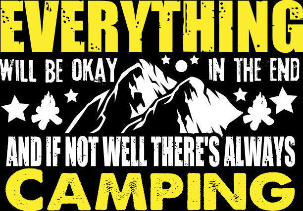 露营的t恤设计图片下载