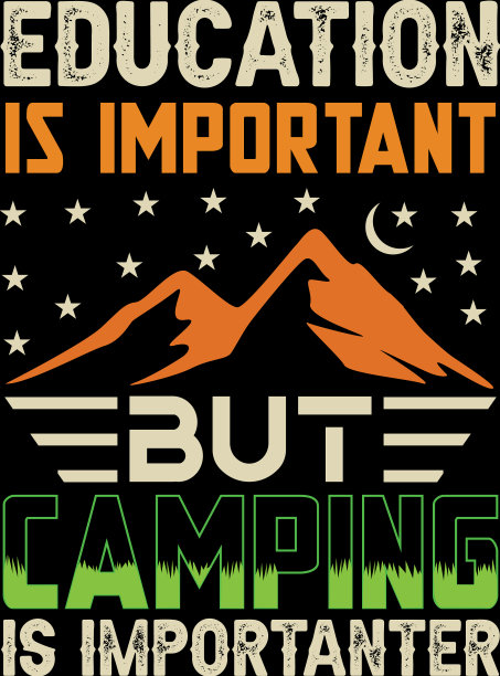 露营的t恤设计图片下载