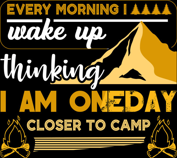 露营的t恤设计图片下载