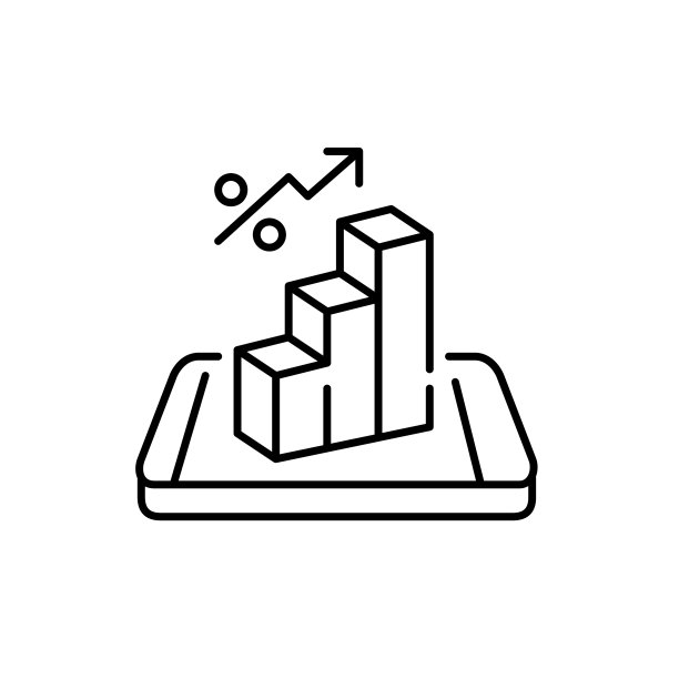 智能手机像素等距增长柱状图图片下载