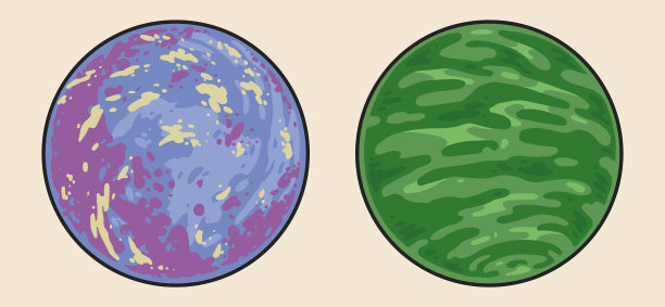 行星抽象彩色标识vintage图片下载