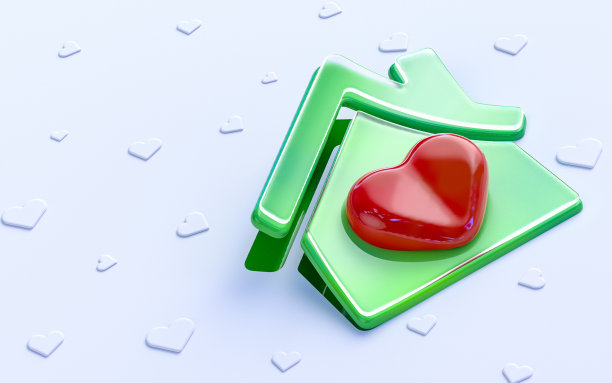 家心牌折叠在白色背景上3d渲染的概念图片下载