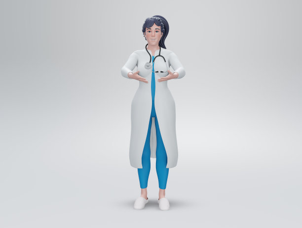 医生两手空空，医务专业人员手持虚拟对象粘贴文字或物品产品。保健和广告概念，复制空间图片下载