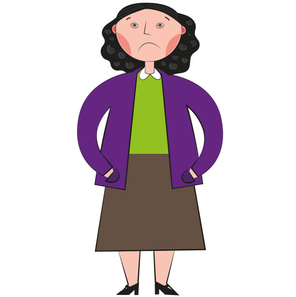 心烦意乱的女人全长白色背景图片下载