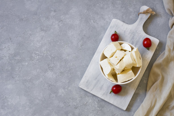 土耳其传统自制白色乡村奶酪碗，健康乳制品图片下载