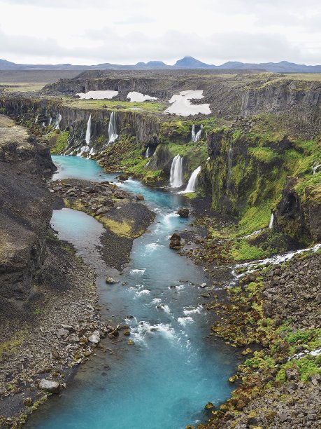 魔法冰岛瀑布图片下载