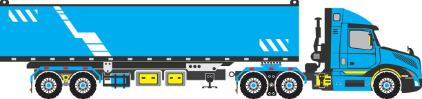 带有封闭拖车或集装箱的半挂车图片下载