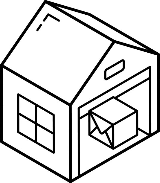 一个可定制的仓库等距图标图片下载