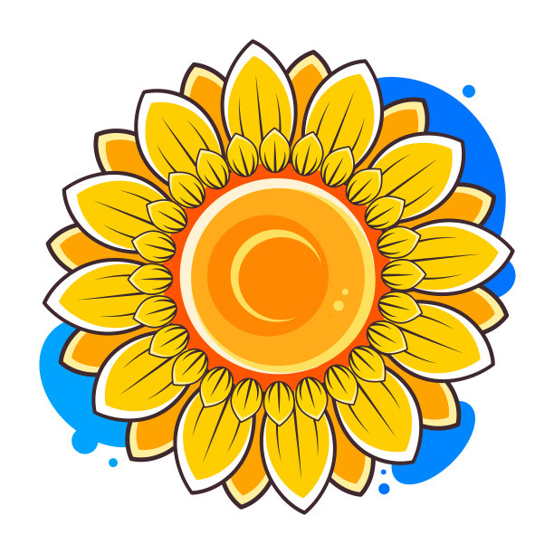 向日葵剪影剪框黄色夏天图片下载
