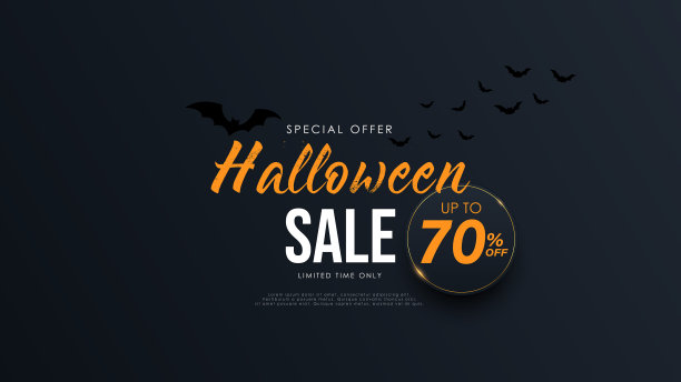 万圣节促销横幅现代简约设计图片下载