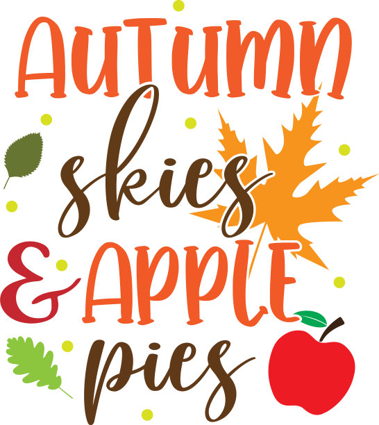 秋天的天空和苹果派，秋天快乐图片下载