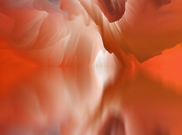 神奇的世界。抽象的景观，超现实的湖泊和倒影。艺术，创造力和想象力。三维演示图片下载