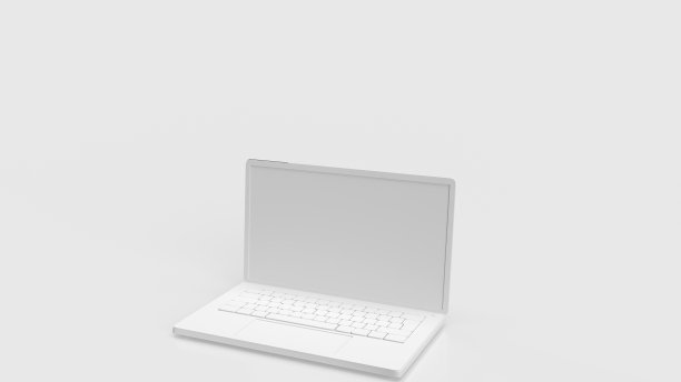 白色背景上的白色笔记本3d渲染图片下载