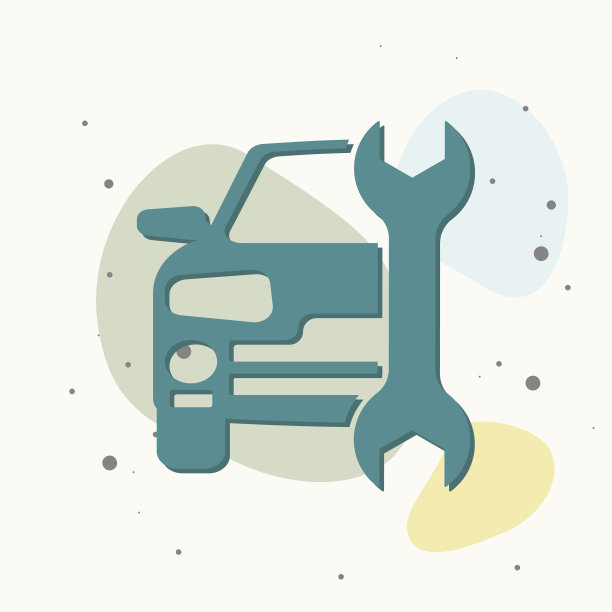 服务车图标在彩色的背景图片下载