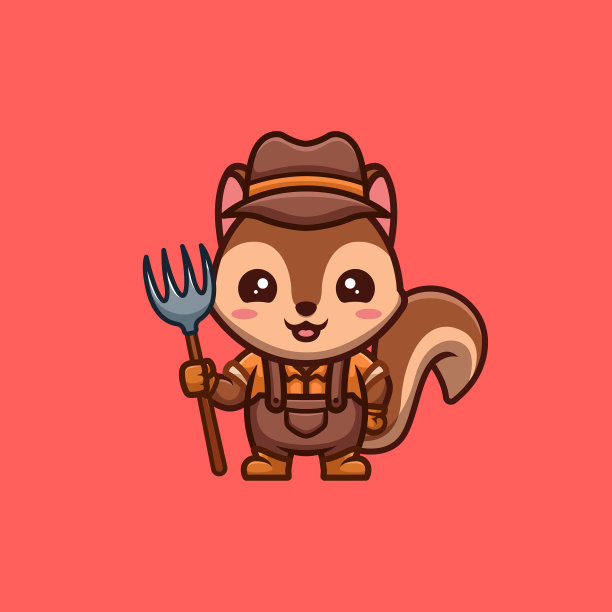 松鼠农夫可爱的创意卡哇伊漫画图片下载